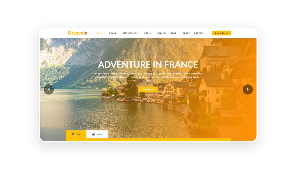 Travel agency WordPress theme